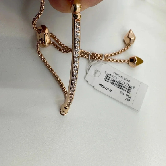 Kendra Scott Womens Ott Bracelet Adjustable Chain Rose Gold Metal White - Picture 15 of 15
